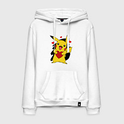 Мужская толстовка-худи ПИКАЧУ И СЕРДЕЧКО POKENON PIKACHU LOVE