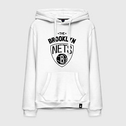 Толстовка-худи хлопковая мужская The Brooklyn Nets, цвет: белый
