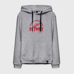 Толстовка-худи хлопковая мужская Detroit Red Wings Детройт Ред Вингз, цвет: меланж