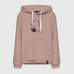 Мужская толстовка-худи Бегемотик детский коричневый