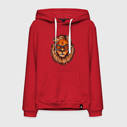 Толстовка-худи хлопковая мужская Lions head, цвет: красный