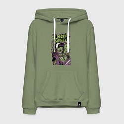 Толстовка-худи хлопковая мужская Municipal Waste - waste em all!, цвет: авокадо