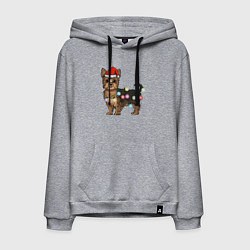 Мужская толстовка-худи Йоркширский терьер новогодний