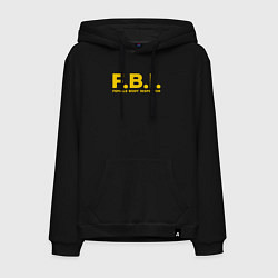 Толстовка-худи хлопковая мужская FBI Женского тела инспектор, цвет: черный