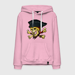 Толстовка-худи хлопковая мужская Skull Cap, цвет: светло-розовый