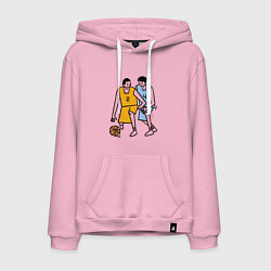 Толстовка-худи хлопковая мужская Баскетбол Куроко 2022, цвет: светло-розовый