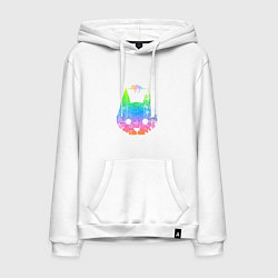 Толстовка-худи хлопковая мужская Stray: Gradient, цвет: белый