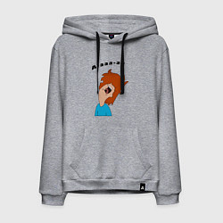 Толстовка-худи хлопковая мужская Дунканвилль Нервный Дункан, цвет: меланж