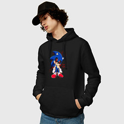 Толстовка-худи хлопковая мужская Sonic Exe: I am God, цвет: черный — фото 2