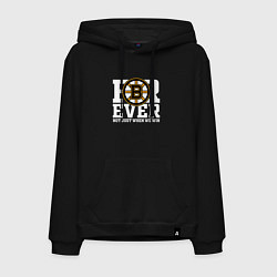 Толстовка-худи хлопковая мужская FOREVER NOT JUST WHEN WE WIN, Boston Bruins, Босто, цвет: черный