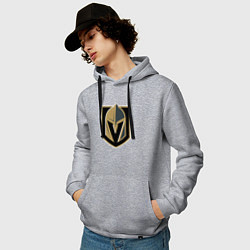 Толстовка-худи хлопковая мужская Vegas Golden Knights , Вегас Голден Найтс, цвет: меланж — фото 2