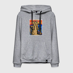 Мужская толстовка-худи Орущий кот пародия на Крик Мунка