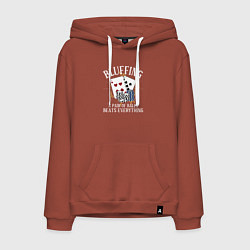 Толстовка-худи хлопковая мужская Блеф против пары шаров, цвет: кирпичный