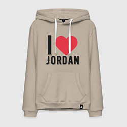 Толстовка-худи хлопковая мужская I Love Jordan, цвет: миндальный