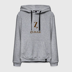 Толстовка-худи хлопковая мужская Буква кириллицы Z- земля, цвет: меланж