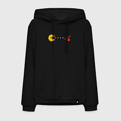 Толстовка-худи хлопковая мужская Pac-man 8bit, цвет: черный