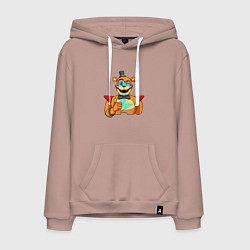 Толстовка-худи хлопковая мужская Five Nights at Freddys: Security Breach - Глэмрок, цвет: пыльно-розовый