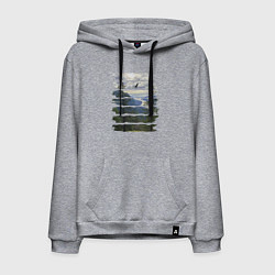 Мужская толстовка-худи Горы, небо и птицы