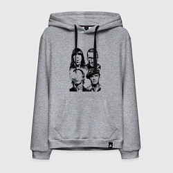 Толстовка-худи хлопковая мужская RHCP faces, цвет: меланж