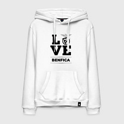 Толстовка-худи хлопковая мужская Benfica Love Классика, цвет: белый
