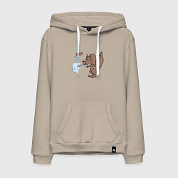 Мужская толстовка-худи Большой злой волк из сказки Три Поросенка