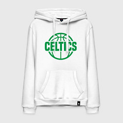 Толстовка-худи хлопковая мужская Celtics Baller, цвет: белый