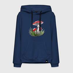 Мужская толстовка-худи Мухоморы в траве