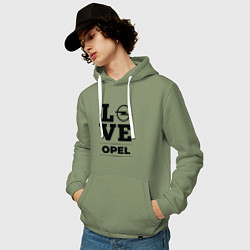 Толстовка-худи хлопковая мужская Opel Love Classic, цвет: авокадо — фото 2
