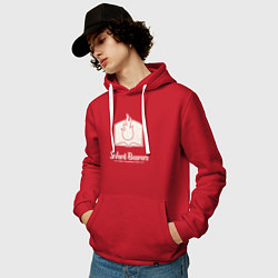 Толстовка-худи хлопковая мужская Несущие слово лого винтаж, цвет: красный — фото 2