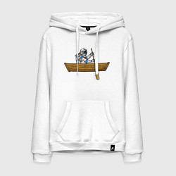 Мужская толстовка-худи Космонавт в лодке