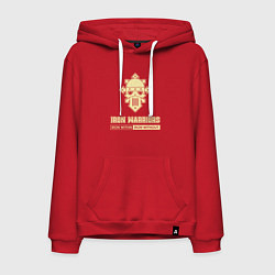 Толстовка-худи хлопковая мужская Железные воины хаос винтаж лого, цвет: красный