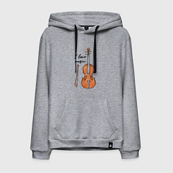 Мужская толстовка-худи Я люблю скрипку
