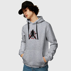Толстовка-худи хлопковая мужская Анархия панк, цвет: меланж — фото 2
