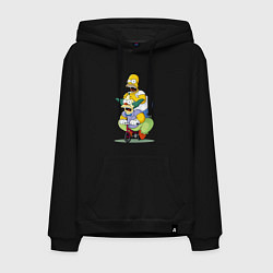 Мужская толстовка-худи Гомер Симпсон и Клоун Красти едут на детском велос