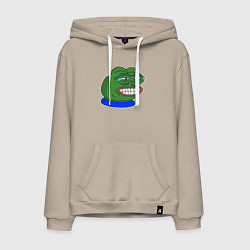 Мужская толстовка-худи Лягушонок Пепе насмешливо смеётся