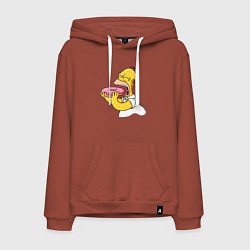 Мужская толстовка-худи Гомер Симпсон нацелился на пончик