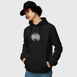 Толстовка-худи хлопковая мужская Deathcore dark lettering graffiti, цвет: черный — фото 2