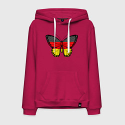 Толстовка-худи хлопковая мужская Бабочка - Германия, цвет: маджента