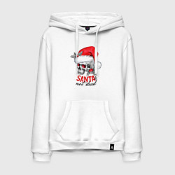 Мужская толстовка-худи Santa is not dead, skull in red hat, holly