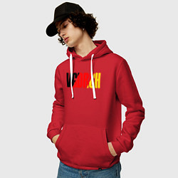 Толстовка-худи хлопковая мужская Поклонник немецких автомобилей, цвет: красный — фото 2
