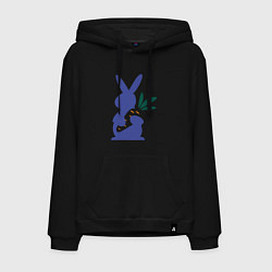 Толстовка-худи хлопковая мужская Синий кролик, цвет: черный