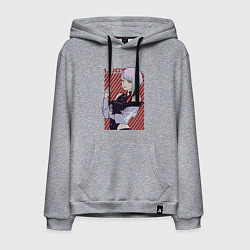 Толстовка-худи хлопковая мужская Милая Люси, цвет: меланж