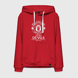Толстовка-худи хлопковая мужская Манчестер Юнайтед дьяволы, цвет: красный