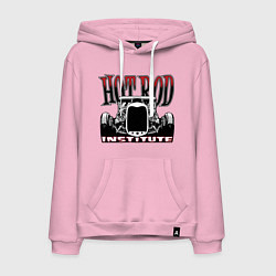 Толстовка-худи хлопковая мужская Hot rod, цвет: светло-розовый