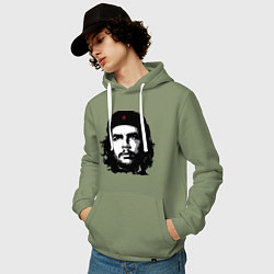 Толстовка-худи хлопковая мужская Ernesto Che Guevara, цвет: авокадо — фото 2