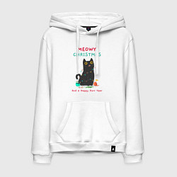 Мужская толстовка-худи Meowy Christmas and a happy purr year