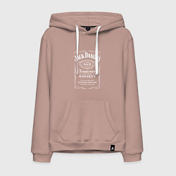 Толстовка-худи хлопковая мужская Jack Daniels, цвет: пыльно-розовый