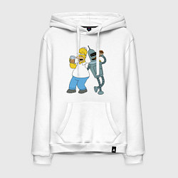 Мужская толстовка-худи Drunk Homer and Bender