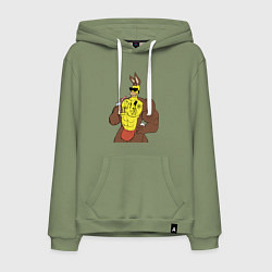 Толстовка-худи хлопковая мужская Homer Simpson - mighty rabbit, цвет: авокадо