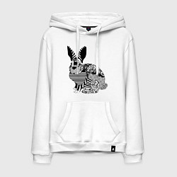 Мужская толстовка-худи Rabbit in patterns